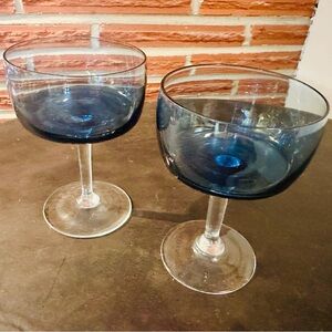 Elegant Blue Glass Goblets